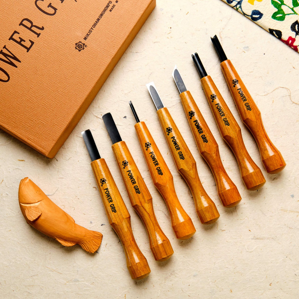 Japanese Power Grip V & U Chisel Tool Set Best for Wood-Carving