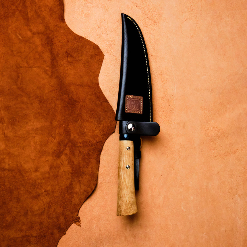 Handmade Outdoor Knife with Leather Sheath