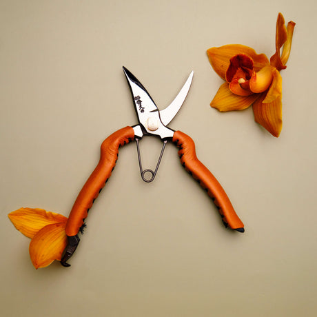 Tan Leather Handled Flower Snips - 190mm