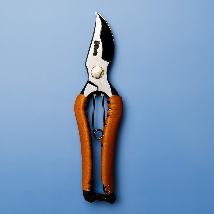 Tan Leather Handled Secateurs - 200mm