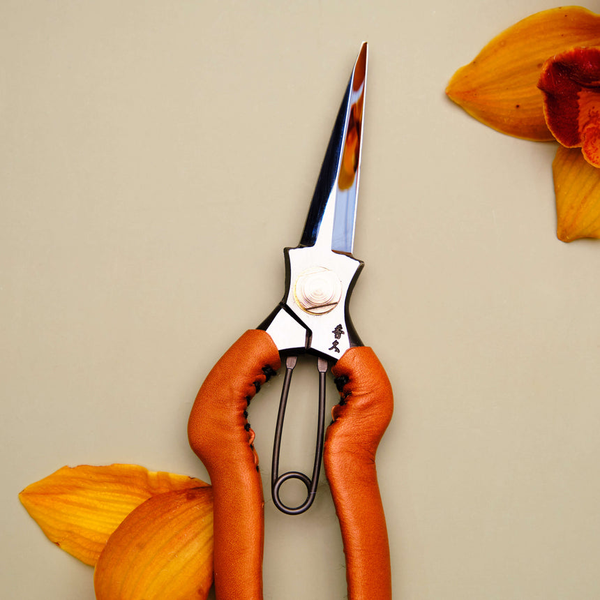 Tan Leather Curved Handled Snips - 190mm