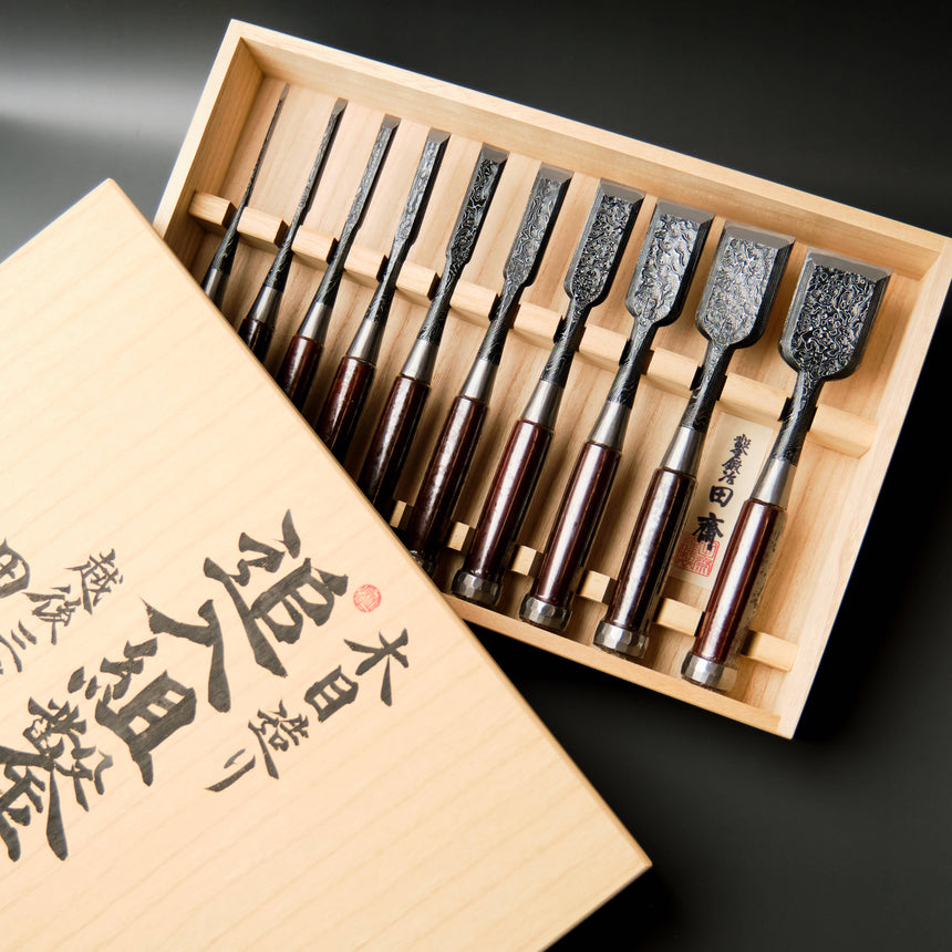 Tasai Mokume Bench Chisel Set - 10pc