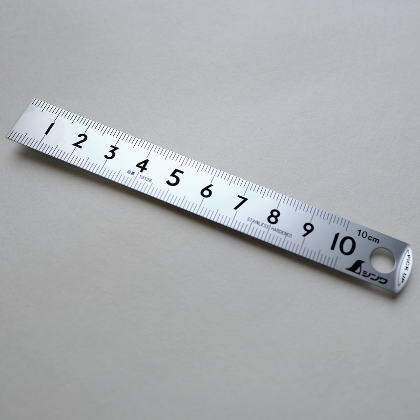 10cm Shinwa Ruler Plus Stop - Rulers - Japanese Tools Australia