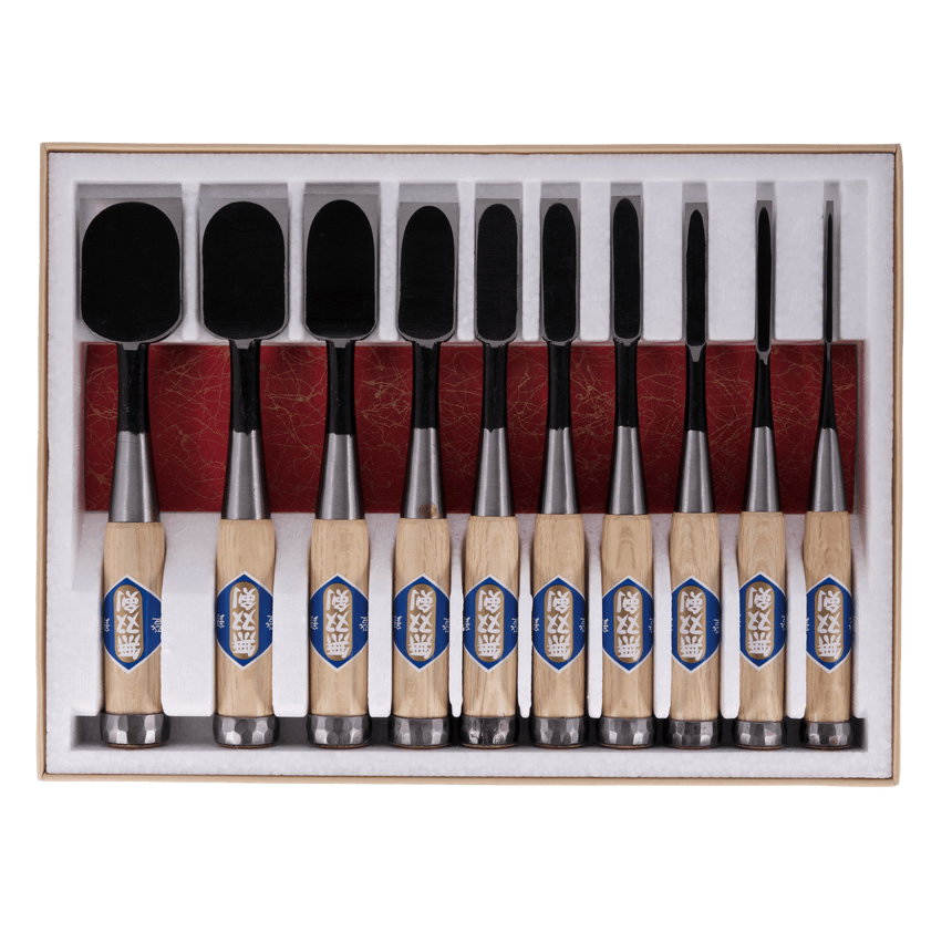 Musouken Bench Chisel Set - 10pcs - Bench Chisels - Japanese Tools Australia