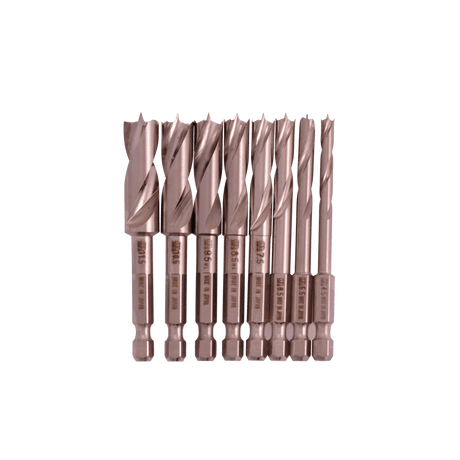 Star-M Super Clean Cut Drill Bits - 8pcs (Half-Sizes Set) - Drill Bits - Japanese Tools Australia