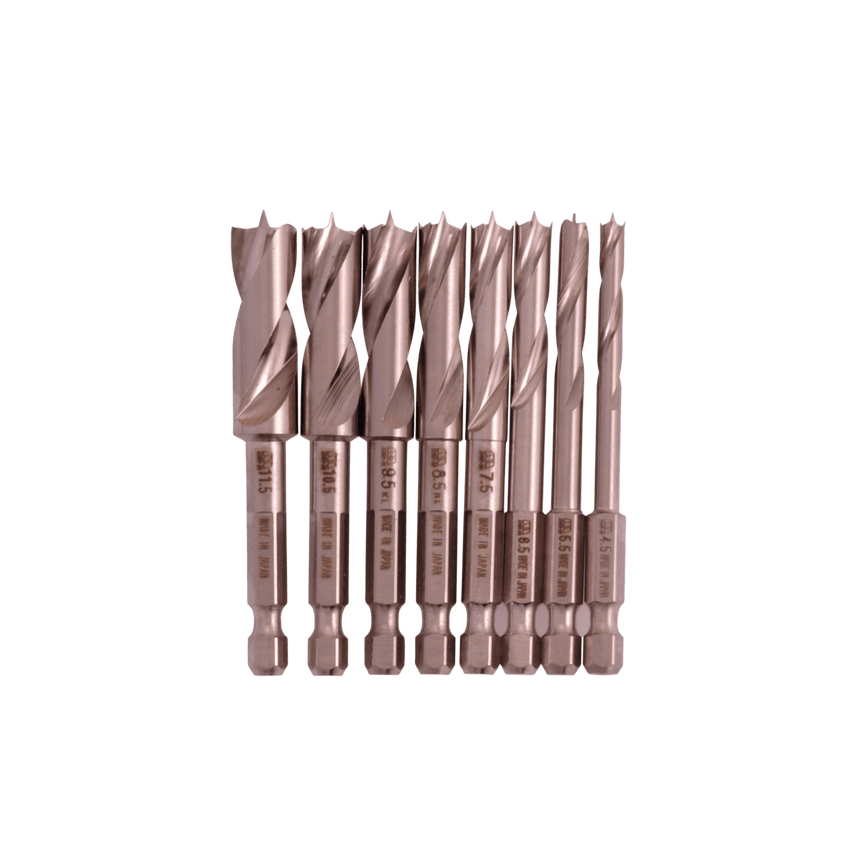 Star-M Super Clean Cut Drill Bits - 8pcs (Half-Sizes Set) - Drill Bits - Japanese Tools Australia