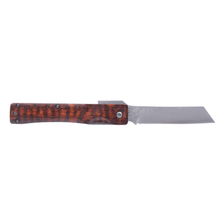 Traditional Japanese Damascus Folding Pocket Knife - Snakewood Handle - Pocket Knives - Japanese Tools Australia