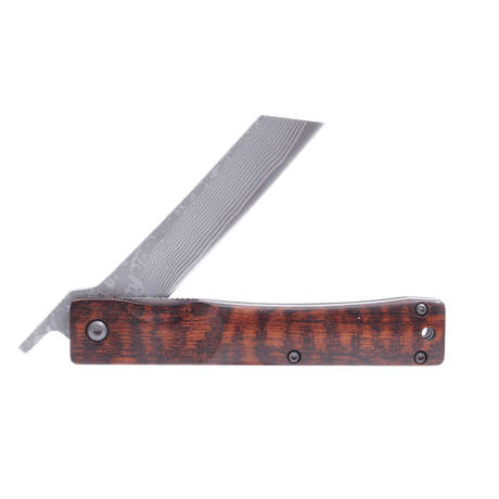 Traditional Japanese Damascus Folding Pocket Knife - Snakewood Handle - Pocket Knives - Japanese Tools Australia